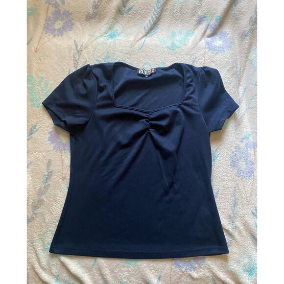 Navy blue pinup top - Picture 1 of 2